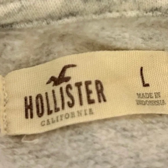 Hollister Pullover Hoodie Women’s Size Large Embroidered Logo – Heather Grey - Picture 4 of 5